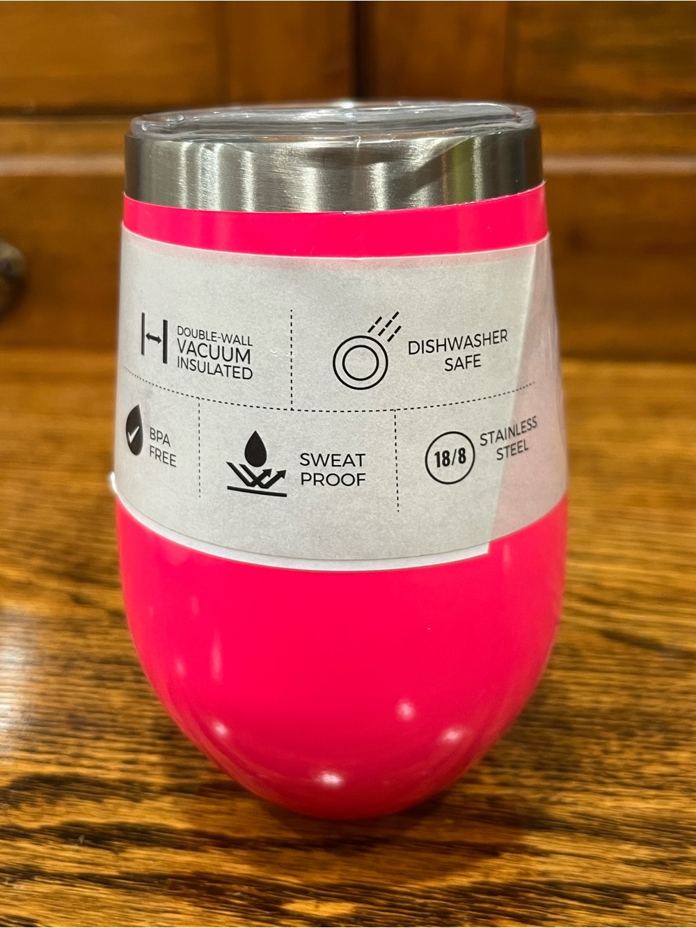 NEW Lincoln Outfitters 12 oz Insulated Wine Cup | Hot Pink - Picture 3 of 5